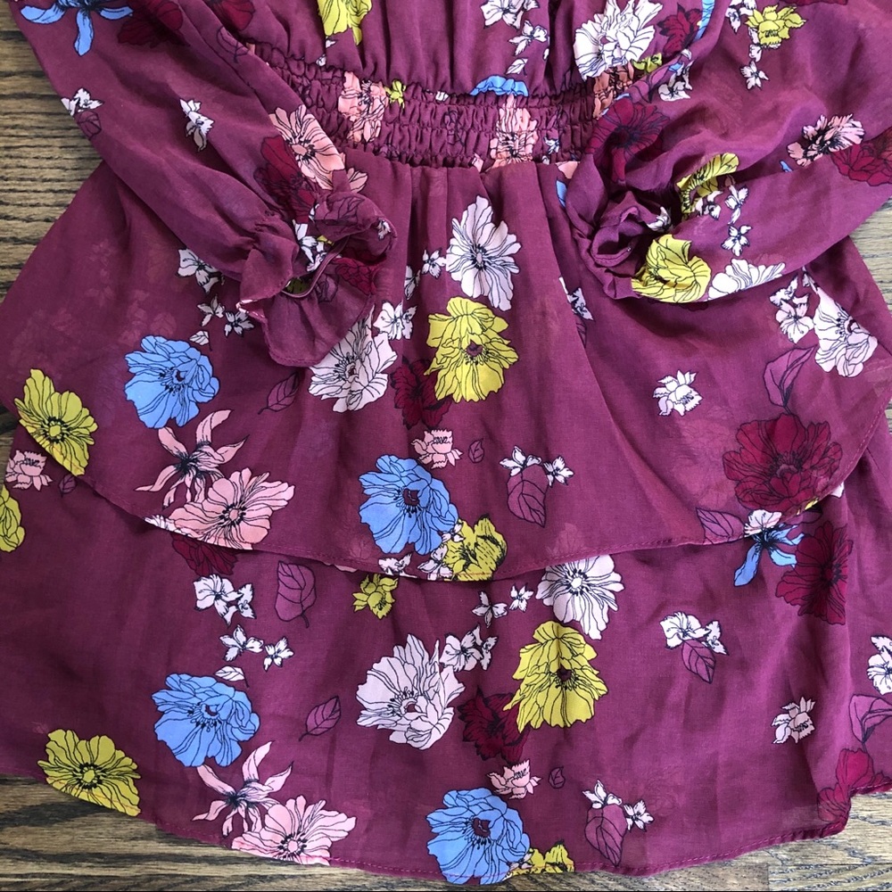 NWOT Ruffled Floral Mini Dress - Picture 3 of 5